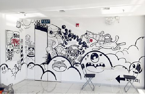 江北手绘墙并非传统涂鸦。